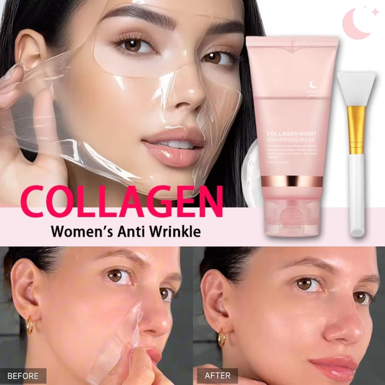 CollagenMask, maschera viso peel-off al collagene da lasciare agire durante la notte (1+1 GRATIS) - Image 3